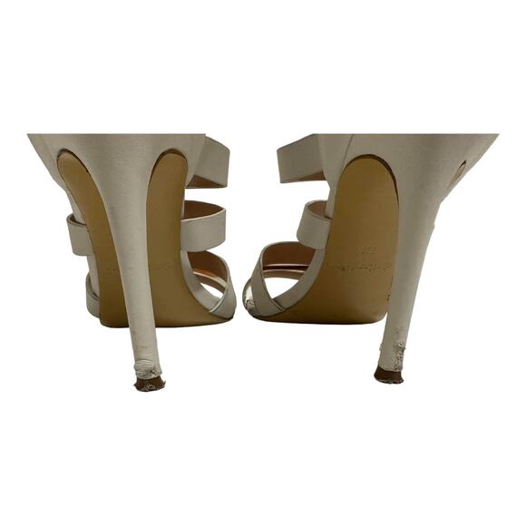 Charles David Velma‎ White Caged Leather Strappy Heels Sandals Size 7.5 - Picture 5 of 8